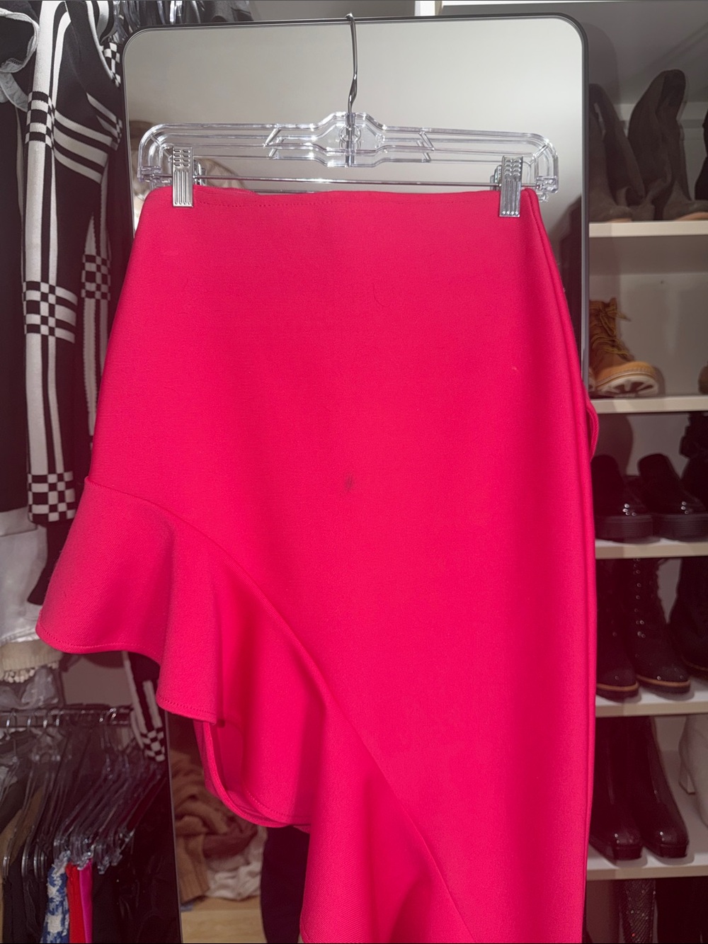 Fuchsia Halter High-Low Ruffle Dress - Picture 2 of 2